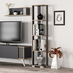 [en.casa] Boekenkast schap Aalestrup 153x34x26 cm - 2 varianten