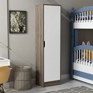 [en.casa] Opbergkast Egvad 154x40x30 cm walnootkleurig wit