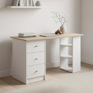 Schreibtisch Lemberg 120x50x72 cm met lades + plank en.casa - premiumXL