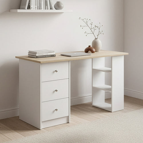 Schreibtisch Lemberg 120x50x72 cm met lades + plank en.casa - premiumXL