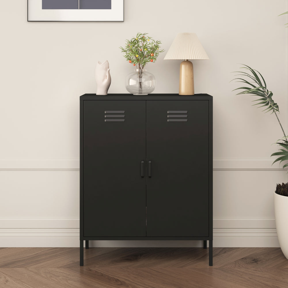 Opbergkast Pyhäranta metaal 101,5x80x40 cm [en.casa]