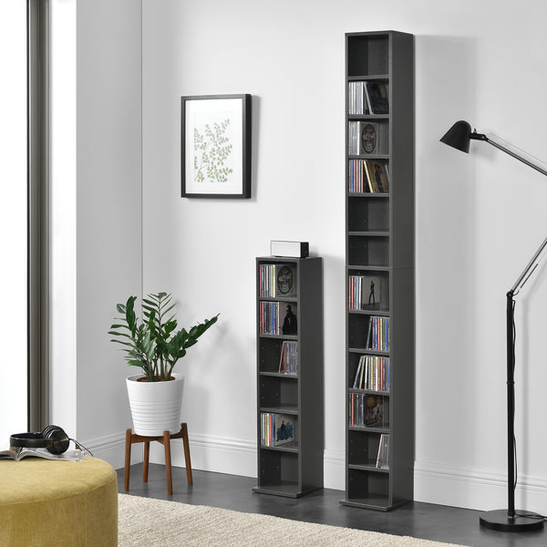 CD DVD kast Tynset vakkenkast met 12 vakken 175x20x20 cm [en.casa]