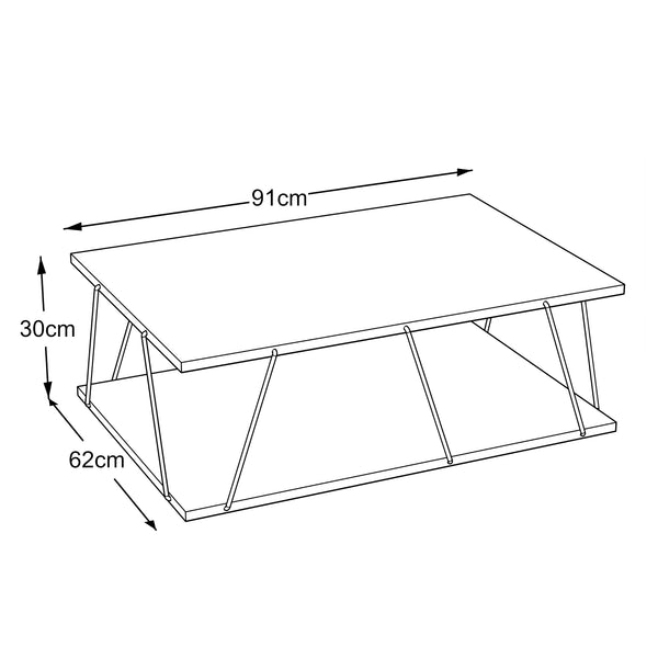 [en.casa] Salontafel Saltdal 91x62x30 cm - 4 varianten