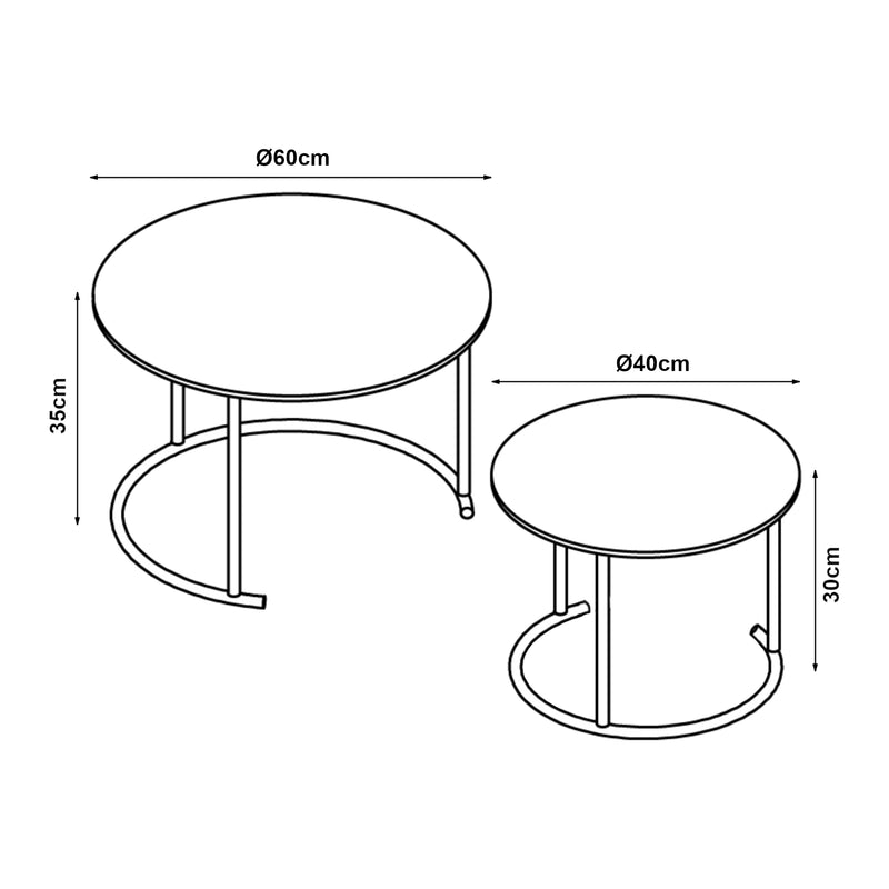 Maatschets Salontafel Christchurch rond [en.casa]