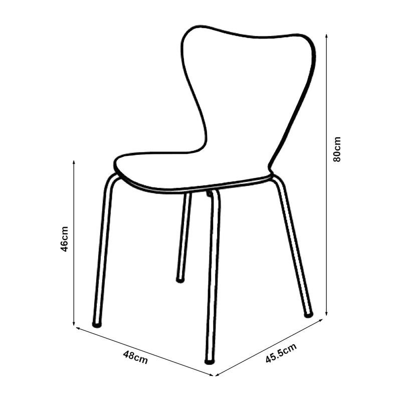 Maatschets Eetkamerstoel Essunga 80x48x45,5 cm set van 4 [en.casa]