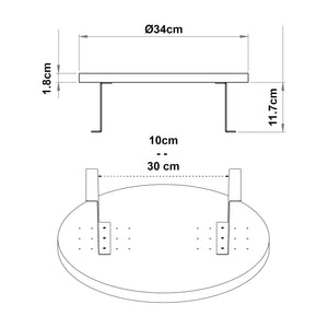 Dienblad armleuning Kuleskyd rond Ø34 cm [en.casa]