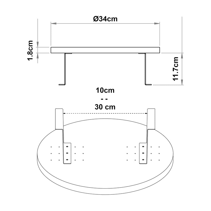 Maatschets Dienblad armleuning Kuleskyd rond Ø34 cm [en.casa]