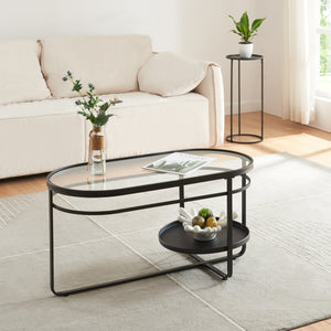 Salontafel Kumla met glazen blad [en.casa] - premiumXL