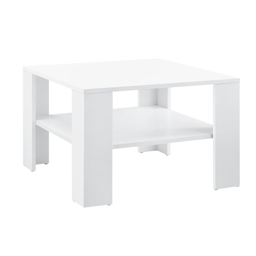 Salontafel Aachen 60x60x40 cm met plank Wit en.casa - premiumXL