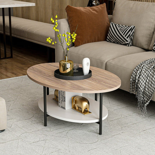 Salontafel Fredericia met onderblad eikenlook / wit [en.casa] - premiumXL