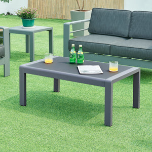 Tuintafel Avise 100x60x40 cm glazen tafel antraciet casa.pro