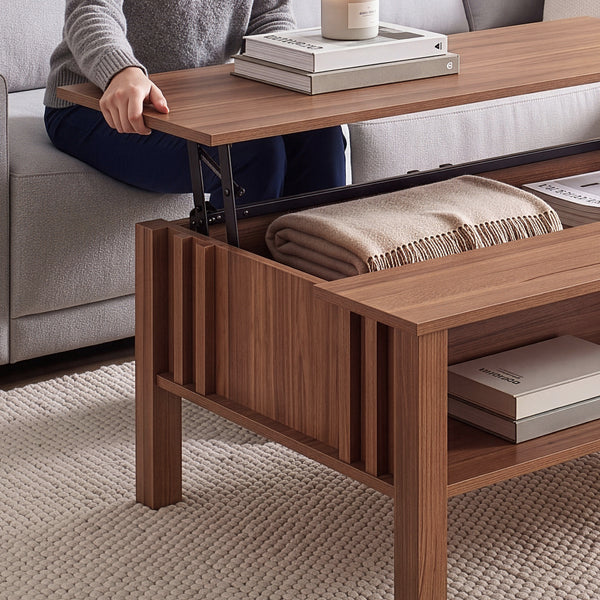 Salontafel Kilmandar met liftfunctie 105x59x40/53 cm walnootlook [en.casa]