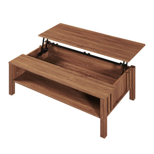 Salontafel Kilmandar met liftfunctie 105x59x40/53 cm walnootlook [en.casa]
