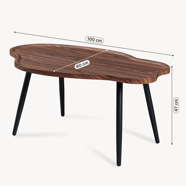 Salontafel Trestaneng 100x60x47 cm walnootlook [en.casa]