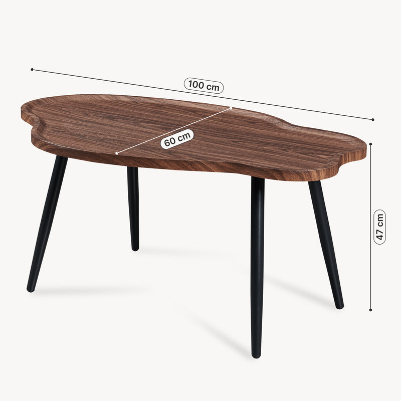 Maatschets Salontafel Trestaneng 100x60x47 cm walnootlook [en.casa]