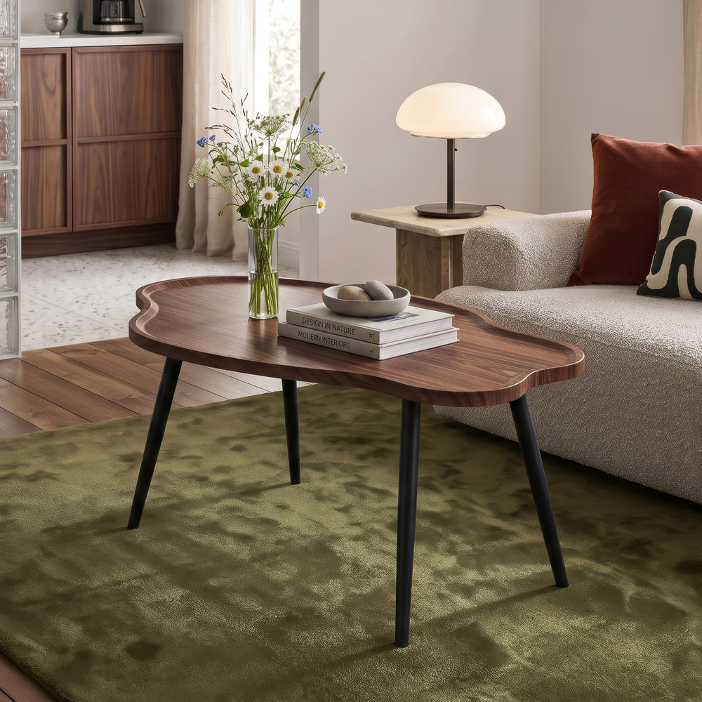 Salontafel Trestaneng 100x60x47 cm walnootkleurig en zwart [en.casa]