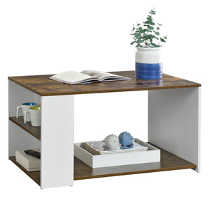 Salontafel Filipstad met 2 open vakken en 1 plank 90x59x48 cm - 2 varianten