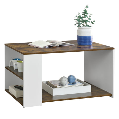 Salontafel Filipstad met 2 open vakken en 1 plank 90x59x48 cm - 2 varianten