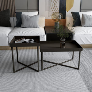 Tischset Heinola Couchtische im 2er Set Stahl Schwarz [en.casa] - premiumXL