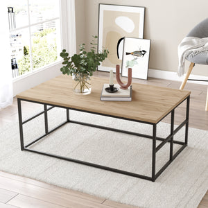Salontafel Velendi 100x60x40 cm Eikenlook/Zwart [en.casa] - premiumXL