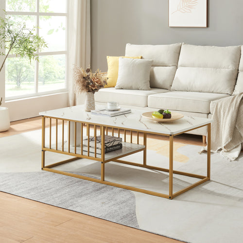 Salontafel Raukurg met opbergvak MDF 120x60x44 cm [en.casa]