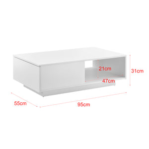 Salontafel Biskra met plank en lade 95x55x31 cm - verschillende kleuren