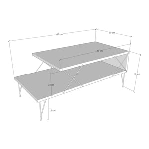 [en.casa] Salontafel Asker 100x50x40 cm - 3 varianten