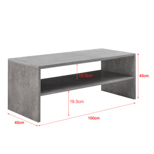 Salontafel Milaan met plank 100x40x40 cm - 4 kleuren