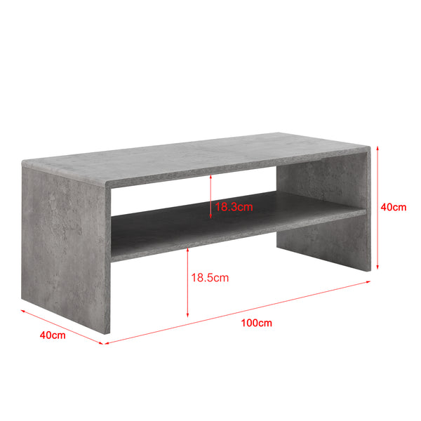 Salontafel Milaan met plank 100x40x40 cm - 4 kleuren