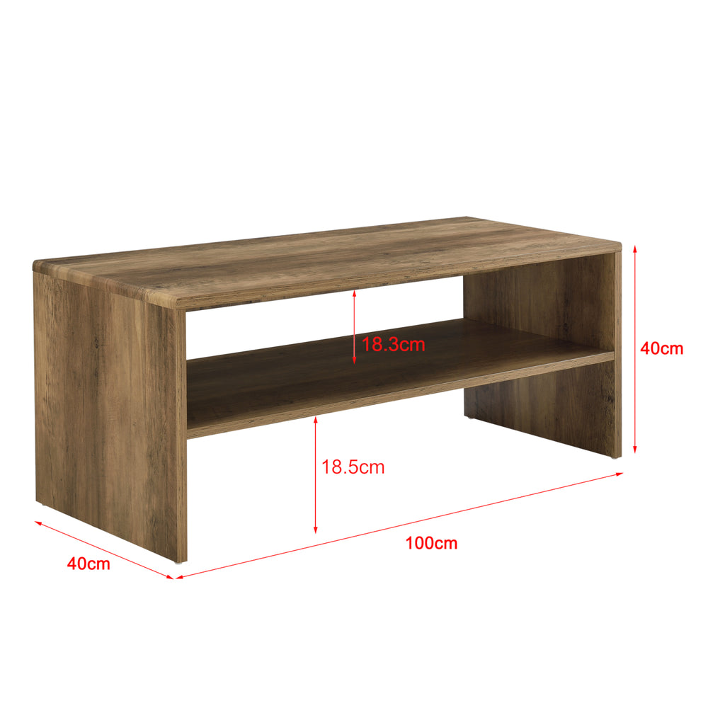 Salontafel Milaan met plank 100x40x40 cm - 4 kleuren