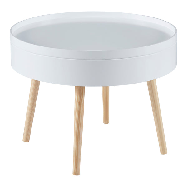 Salontafel Bongard 45xØ60 cm rond wit en naturel [en.casa]