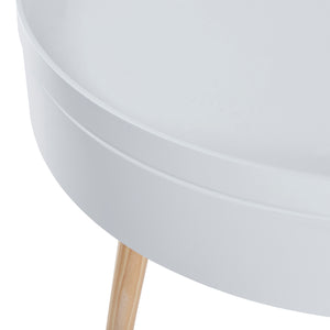 Salontafel Bongard 45xØ60 cm rond wit en naturel [en.casa]