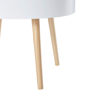 Salontafel Bongard 45xØ60 cm rond wit en naturel [en.casa]