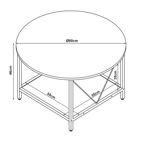 Salontafel Filem rond Ø80 cm [en.casa]