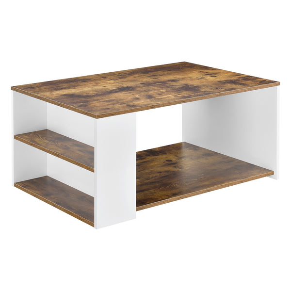 Salontafel Filipstad met 2 open vakken en 1 plank 90x59x48 cm - 2 varianten