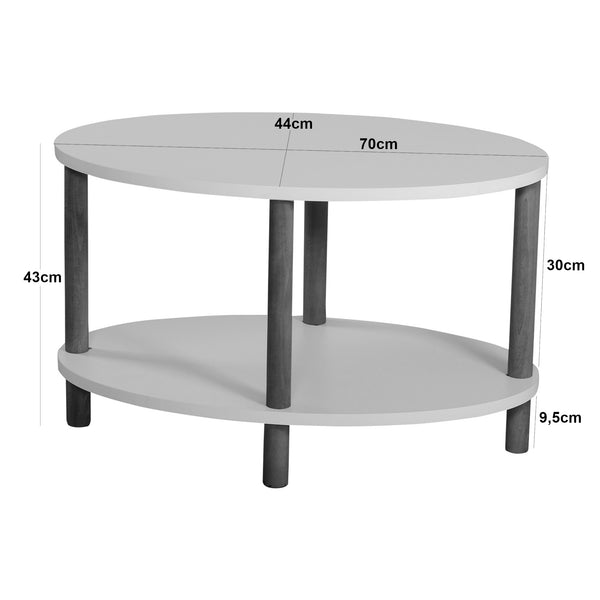 Salontafel Højreby ovaal 43x70x44 cm [en.casa]