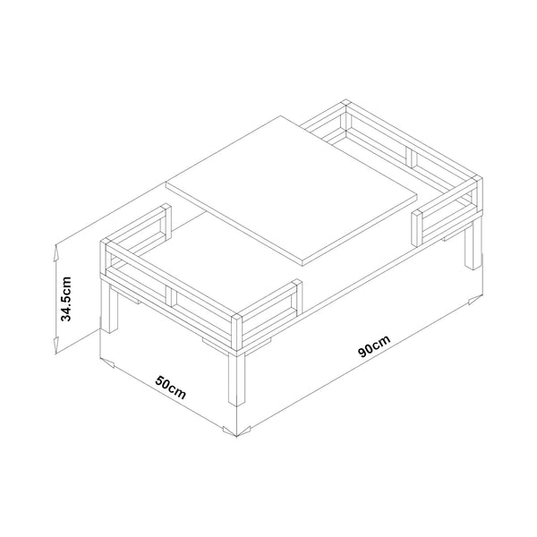 [en.casa] Salontafel Hultsfred 90x50x34,5 cm - 3 varianten