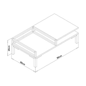 [en.casa] Salontafel Ibestad 90x50x28 cm - 3 varianten