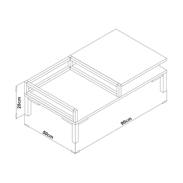 [en.casa] Salontafel Ibestad 90x50x28 cm - 3 varianten
