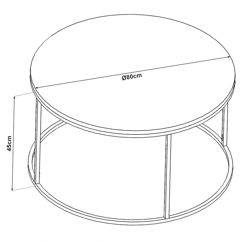 Maatschets [en.casa] Salontafel Kolari 45x80 cm zwart en transparant - 2 varianten