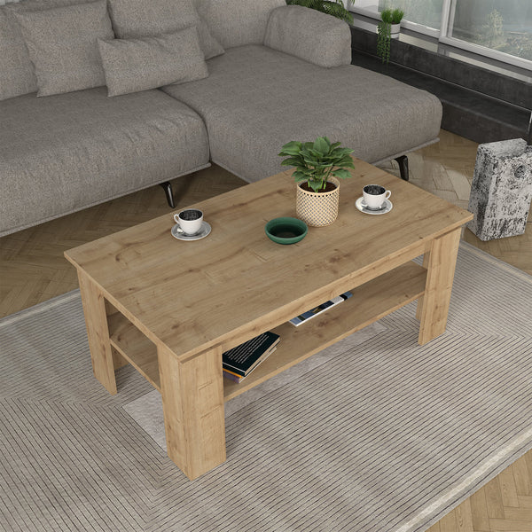 Salontafel Krirdfjos met onderplank spaanplaat 110x60x47 cm [en.casa]