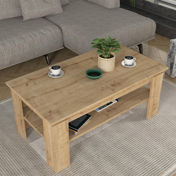 Salontafel Krirdfjos met onderplank spaanplaat 110x60x47 cm [en.casa]
