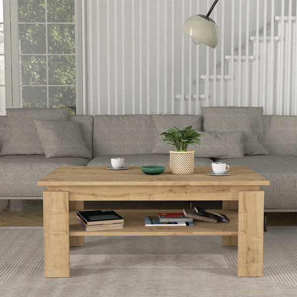 Salontafel Krirdfjos met onderplank spaanplaat 110x60x47 cm [en.casa]