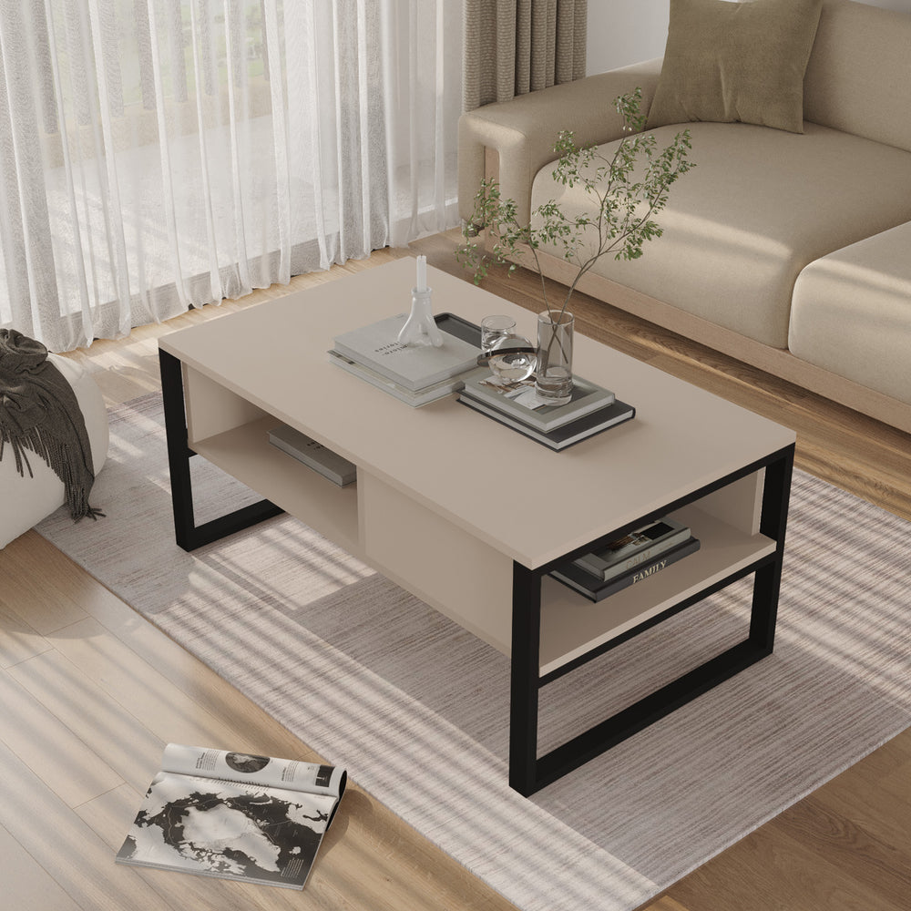 Salontafel Laukaa met plank 100x60x45 cm [en.casa]