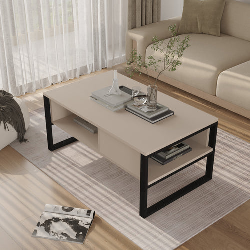 Salontafel Laukaa met plank 100x60x45 cm [en.casa]