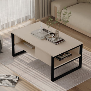 Salontafel Laukaa met plank 100x60x45 cm [en.casa]
