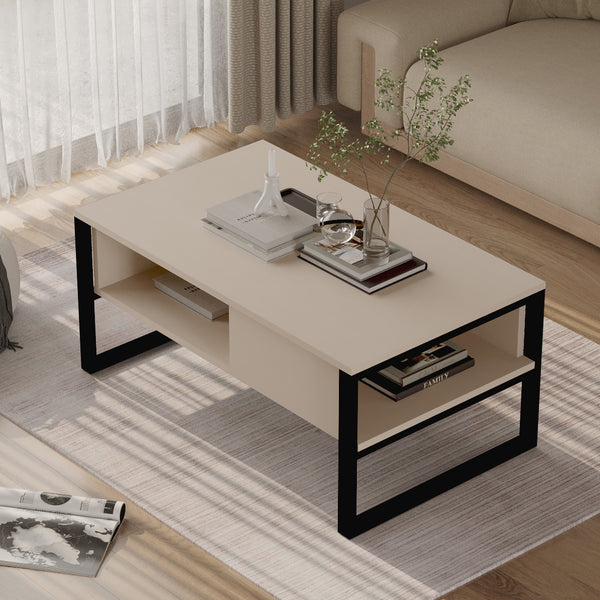 Salontafel Laukaa met plank 100x60x45 cm [en.casa]