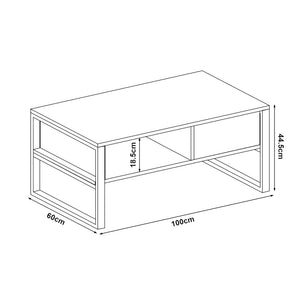 Salontafel Laukaa met plank 100x60x45 cm [en.casa]