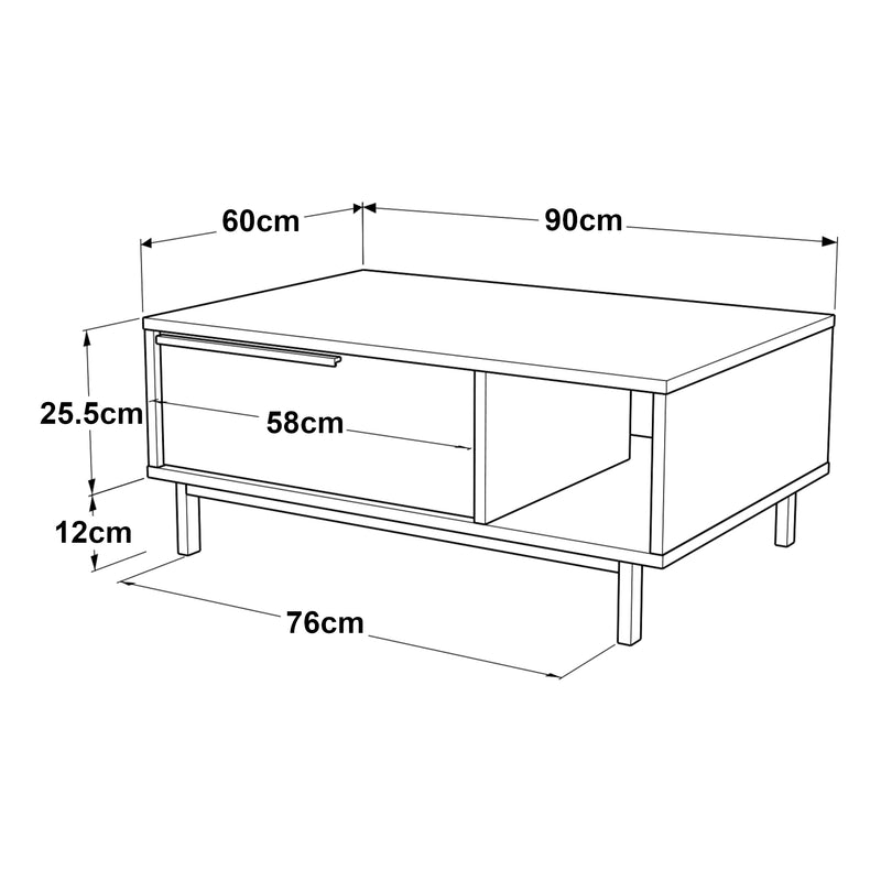 Maatschets Salontafel Majaajoå 90x60x37,5 cm [en.casa]