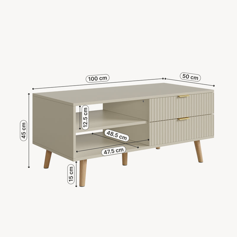 Maatschets Salontafel Nand met 2 lades [en.casa]